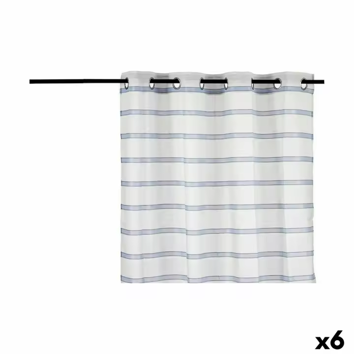 Cortina Rayas Azul 140 x 0,1 x 260 cm (6 Unidades) - 1