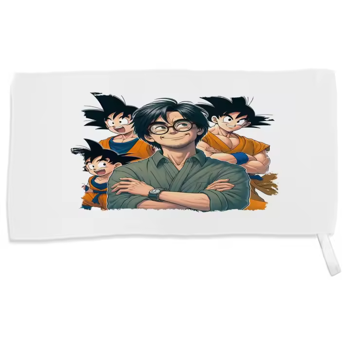 MERCHANDMANIA TOALLA PEQUEÑA ABSORBENTE akira toriyama goku chico super guerrero z saiyan suave personalizada con cinta elastica - 1