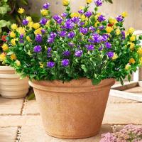 4pcs Flores Artificiales Resistente Al UV Plantas Verdes Para Decoración De Jardín Cocina Bodas Hogar Y Sala De Estar Falsas Flores - details 4