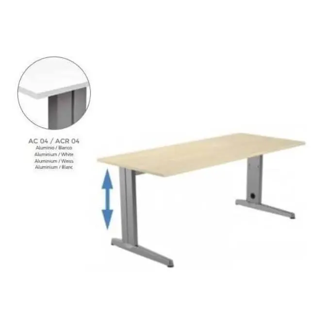 MESA DE METAL ADJUST DE ROCADA TAMAÃ‘O 180X80 BLANCO - 1
