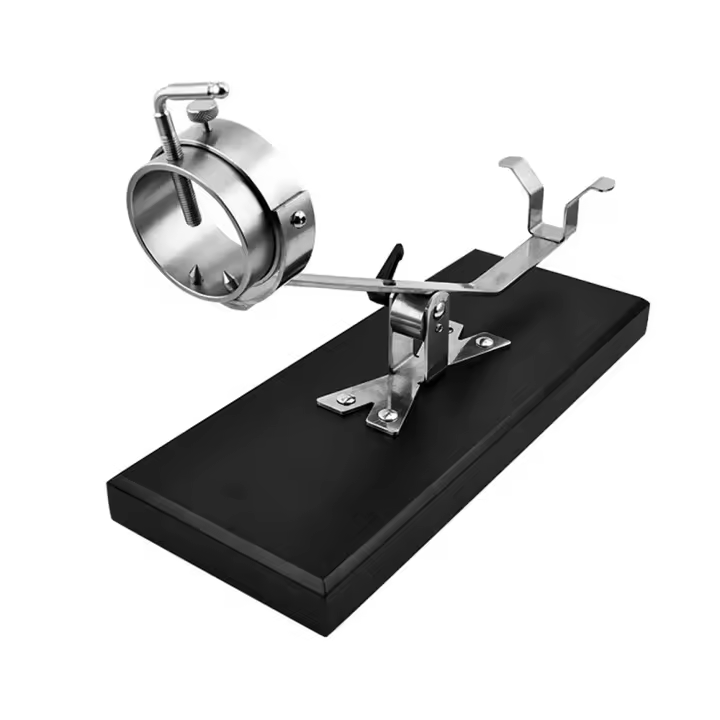 Jamonero Profesional 360° Giratorio e Inclinable - Soporte para Jamón Ibérico/Pata Negra, Base de Acero Inoxidable y Fibra Negra, Ajustable para Cortar Jamón en Casa o Restaurante - 1