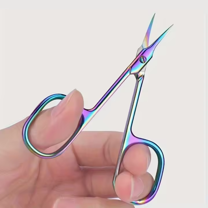 Tijeras De Cutícula De Acero Inoxidable Con Punta Curvada Y Cuchilla Delgada Para Eliminar Piel Muerta Herramientas De Manicura Y Cejas - 1