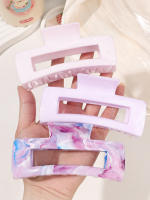 3 Pcs Clip Para El Cabello De Marbling Morado Para Cabello Grueso Grandes No-Slip Accesorios De Estilo Para Mujeres Y Niñas - details 4