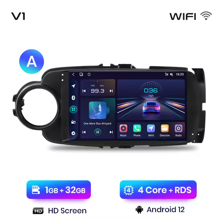 Junsun Radio Coche para Toyota Yaris 2012 2013 20014 2015 2016 2017 Inalámbrico CarPlay Android Auto AI Voice 2 din Pantalla Coche Android Auto Multimedia Navegación GPS Auto radio - 1