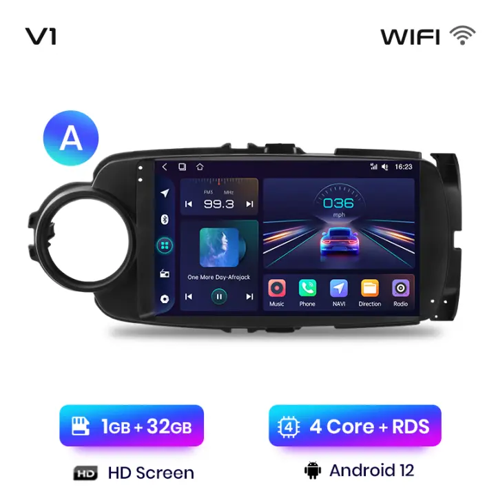 Junsun Radio Coche para Toyota Yaris 2012 2013 20014 2015 2016 2017 Inalámbrico CarPlay Android Auto AI Voice 2 din Pantalla Coche Android Auto Multimedia Navegación GPS Auto radio - 1