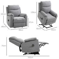 Sillón TV Eléctrico con Asistencia vertical Reclinable 1 Motor Función de inclinación Bolsillos laterales Bolsillo para Mando a Distancia Núcleo de Muelles de Bolso Tapizado gris, Estilo Moderno, Tecnología, Experiencia inteligente, 15 °-160 ° infinitame - details 6