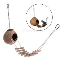 Jaula De Pájaro Con Casa Colgante Para Mascotas Herramienta De Juguete Para Cría De Pájaros Hecho De Fibra De Coco Natural Nido De Pájaro - details 4