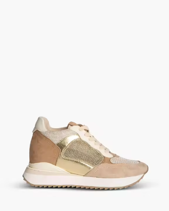 ZAPATILLA ORO CON CUÑA INTERIOR CORINA - 1
