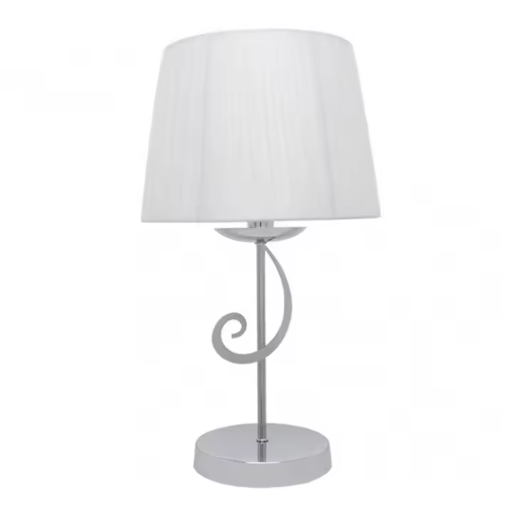 Lámpara de Mesa FABRILAMP Sobremesa Luxor Cromo Pant. Blanca 45x25x25 Cm - 1