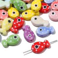10PCS Bolas De Cerámica Pequeñas En Forma De Pez Para Hacer Joyas Accesorios Para Pulseras Collares Y Pendientes DIY - details 3