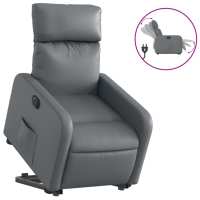 Sillón reclinable elevable eléctrico de cuero sintético Negro, Crema, Marrón Sillon Dormitorio Sillon Comodos Silla Relax Sillón Sofá - details 0