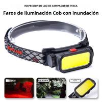 Linterna Frontal COB Con Batería 18650 Integrada Recargable Por USB Para Camping Pesca Y Escalada Luz Portátil Impermeable - details 0