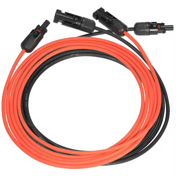 Línea de extensión solar fotovoltaica Cable de extensión de panel solar con conector MC4 Par rojo + negro, 14AWG 3 metros / 10 pies - 1