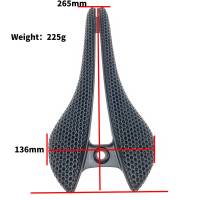 Sillín De Bicicleta Ultraligero De Fibra De Carbono 3D Imprimido Hueco Cómodo Transpirable Para MTB Gravel Carretera Ciclismo Partes De Asiento - details 1