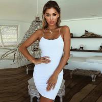 Vestido De Verano Sin Espalda De Color Sólido Con Tirantes De Media Longitud Para Mujeres Vestido De Corte Ajustado Con Cuello Cuadrado Estilo Vintage - details 4