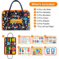 Juguete Educativo Montessori Para Niños Juego De Rompecabezas De Peluche Bolsa Ocupada De Actividades Para Entrenamiento Temprano De Niños Aprendizaje Preescolar - details 1