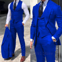Traje De Novio Elegante 2024 Para Hombres Ajustado Tuxedo De Novios Conjunto Formal De Negocios (Chaleco+Pantalones+Chaqueta) Material COTON Polyester Origin China - details 3