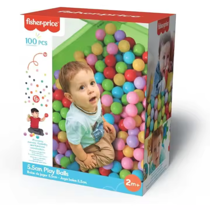 DEQUBE Pack 100 Pelotas Multicolor DQB Fisher Price | Juego de Pelotas para Niños - 1