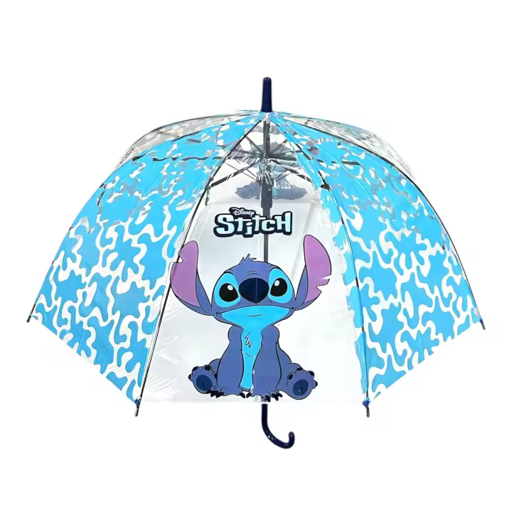 Stitch Boy Stitch Girl Paraguas Transparente Campana 46cm Manual - Paraguas Infantiles - 1