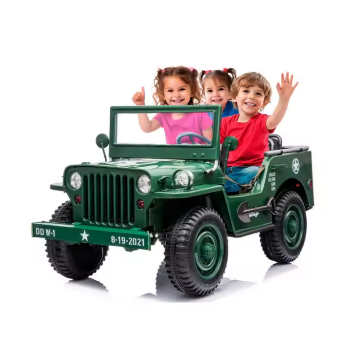 ATAA Commander 24v 3 plazas, Coche eléctrico para niños con batería de 24v y Mando para Padres, Coche Estilo Militar Super Grande - 1