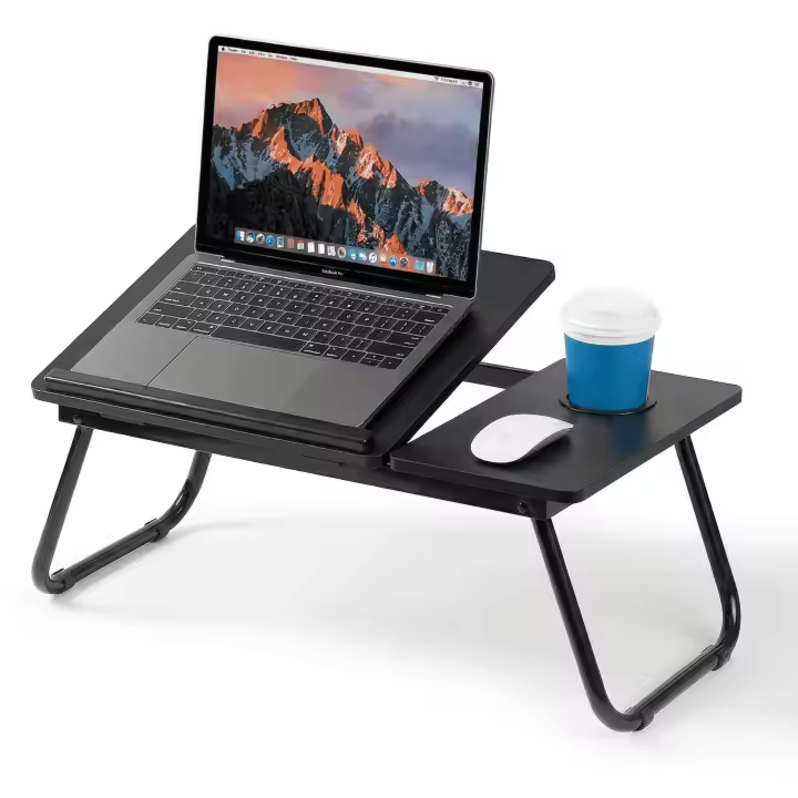 Mesa de cama para portátil, Bandeja para Cama y Sofá Reclinable,Mesa perezosa multifuncional, mesa de cama dobrável para copos, prateleira de mesa para portátil, que pode ser ajustada em cinco velocidades, ler e escrever no sofá da cama e no chão DECODEKO - 1