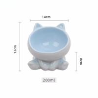Tazón De Alimentos Para Mascotas De Cerámica Con Base Alta Protector De Cuello Antisalpicaduras Antisalpicaduras Para Perros Y Gatos Alimentación De Animales De Compañía - details 1
