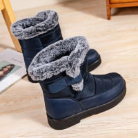 Botas De Invierno Para Mujer Talla Grande 44 Impermeables Con Peluche Grueso Botines De Nieve Con Correa De Ganchillo Y Plataforma Antideslizante - details 17