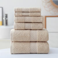 Juego De Toallas De Algodón Ultra Suaves Y Altamente Absorbentes 3 Piezas Incluye 1 Toalla De Baño 1 Toalla De Mano Y 1 Toalla De Lavado Para El Baño Doméstico - details 0