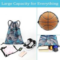 Mochila grande de cuerda, mochila deportiva informal, mochila escolar deportiva, bolsa de gimnasio con bolsillo con cordón - details 1