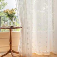 Cortinas Blancas Voile Transparentes Para Sala De Estar Con Borlas Rod Pocket Decoración De Boda Y Fiesta Valsan Puerta Panel De Malla - details 6