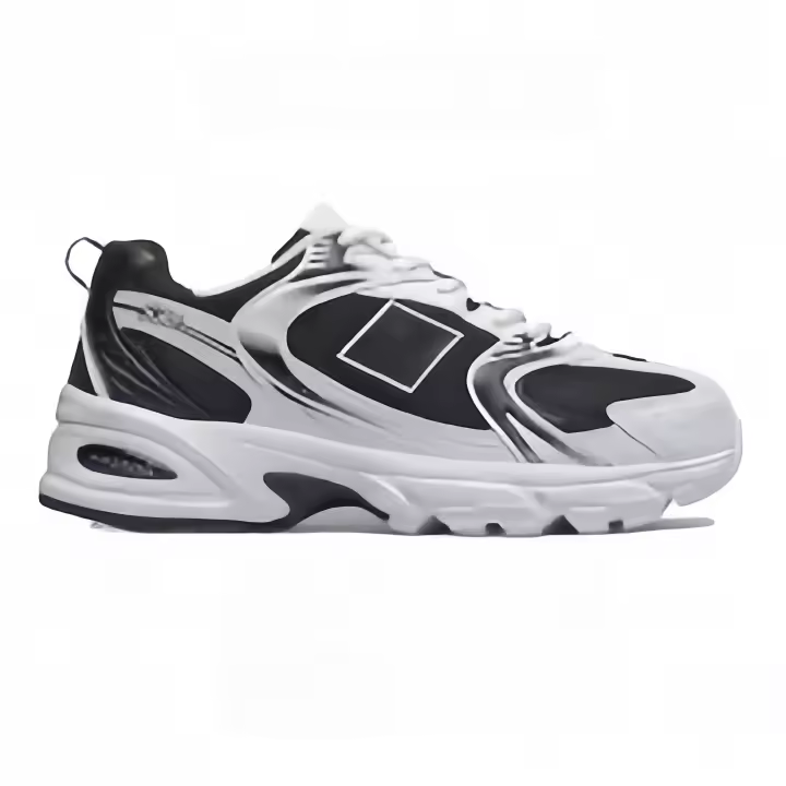 Zapatillas de baloncesto de diseño 530S para correr para mujer y hombre, calzado deportivo informal para caminar con fondo plano, transpirable, blanco, para exteriores - 1