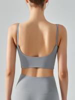 Sudadera Deportiva Sin Tirantes Con Cojín Para Pecho Transpirable Para Yoga De Nylon Y Spandex Para Mujeres - details 2