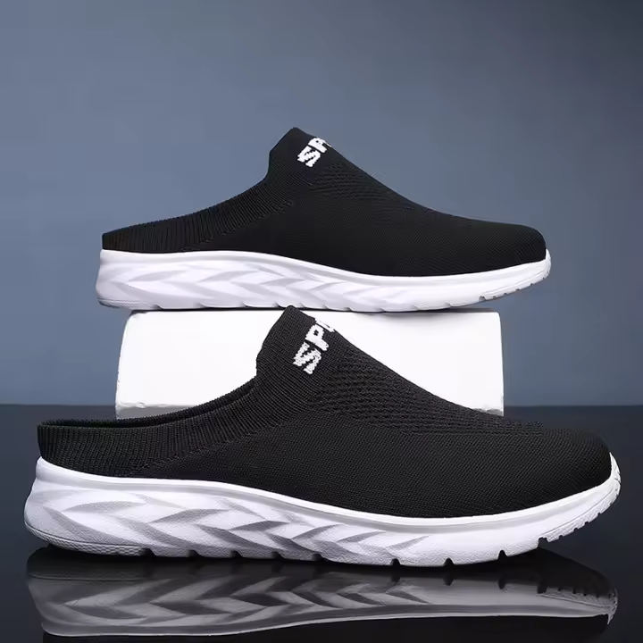 Zapatillas De Hombre Ligero Y Transpirable Media Pantuflas Antideslizantes Casual Comodidad Grandes Tamaños Zapatos Planos Slip on Para Exteriores Verano Mesh Suela EVA - 1