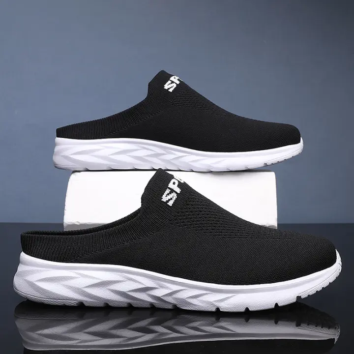 Zapatillas De Hombre Ligero Y Transpirable Media Pantuflas Antideslizantes Casual Comodidad Grandes Tamaños Zapatos Planos Slip on Para Exteriores Verano Mesh Suela EVA - 1