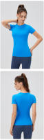Camiseta Deportiva Para Mujer 2024 Técnica De Secado Rápido Top De Yoga Corto Manga Transpirable Y Cómodo Para Gimnasio Y Running - details 12