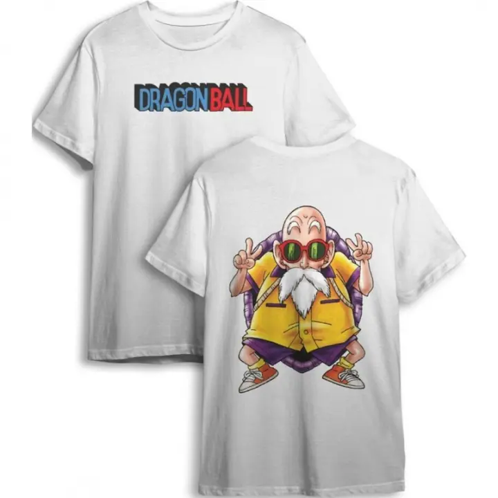 CAMISETA DRAGON BALL ROSHI DOBLE BLANCA - 1