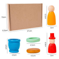 Bloques De Construcción Arcoíris De Madera Para Niños Juego De Puzzle Sensorial Tema De Cuatro Estaciones Juguetes Montessori - details 3