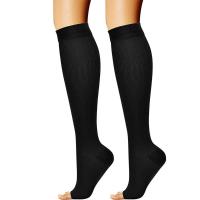 Calcetines De Compresión Médica Para Deporte Corrida Hasta La Rodilla Abiertos Para Mujeres Y Hombres Tamaños S/M/L/XL/XXL Negro - details 5