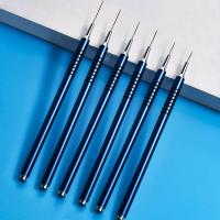 6Pcs Pincel De Dibujo Para Uñas Con Mango De Metal Diseño De Arcoíris Y Puntos Para Pintura De Uñas Con Polvo De Gel UV - details 4