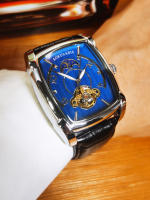 Reloj De Pulsera Mecánico De Lujo Para Hombres Con Fase De La Luna Y Tourbillon Cuarzo Skeleton Automático Manos Luminosas Correa De Cuero Tonneau Resistantes Al Choque Y Agua - details 13