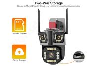 Cámara de vigilancia WiFi para exteriores, cámara IP Wifi 5K HD, lente triple de 12MP, seguimiento automático de vídeo de tres pantallas - details 12