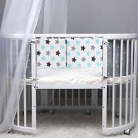 Protector De Cabeza Para Cuna Bumper Anticolisión Y Anticaída Para Bebés Recién Nacidos Cepillo De Cama De Algodón Tamaño 130x30 Unisex Decoración De Habitación Para Bebés - details 2