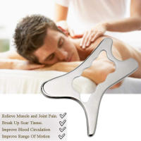 Herramienta De Masaje Gua Sha En Acero Inoxidable Para Relajación De Tissue Suave Reducción De Dolor En Cabeza Cuello Espalda - details 7