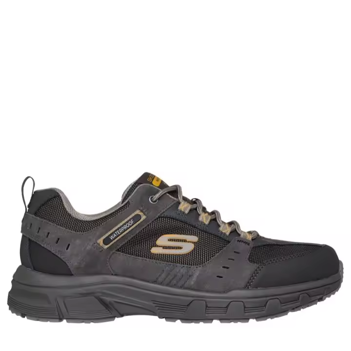 Cómoda  Zapatilla senderismo hombre Skechers Relaxed Fit® OAK CANYON RYDELL en malla y refuerzos marrones. 100 % Waterproof. Plantilla  Memory Foam amortiguadora. Altura Tacón bajo (1-3 cm) Referencia 237386-STBR - 1
