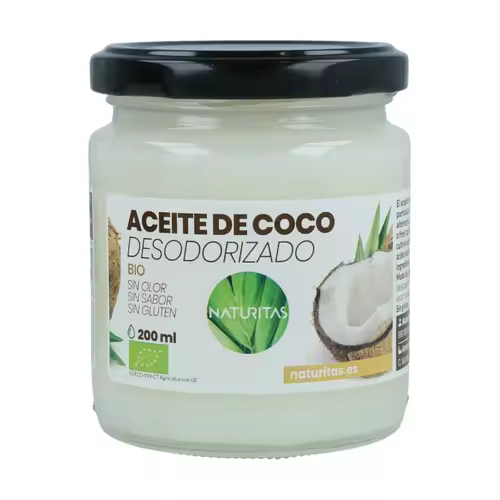 Aceite de Coco Desodorizado bio 200 ml NATURITAS  Sin Gluten  Sin olor  Ideal para todo tipo de uso - 1