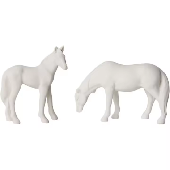 2 piezas MINI caballo figurillas miniatura pony resina potro figuras juguete pastel Cupcake Topper casa de muñecas bonsai hadas jardín paisaje ornamento juguete educativo Escuela Premio para - 1
