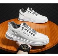 Zapatos De Cuero Para Hombre Cómodos Casuales Negocios Blancos Deportivos Sin Cordones Antideslizantes Para Oficina Talla Real - details 1