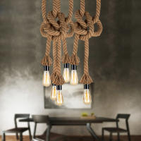 Lámpara Colgante Vintage Edison E27 De Cuerda De Lino Retro Estilo Industrial Para Decoración De Loft Y Hogar Fuente De Luz Halógena - details 9