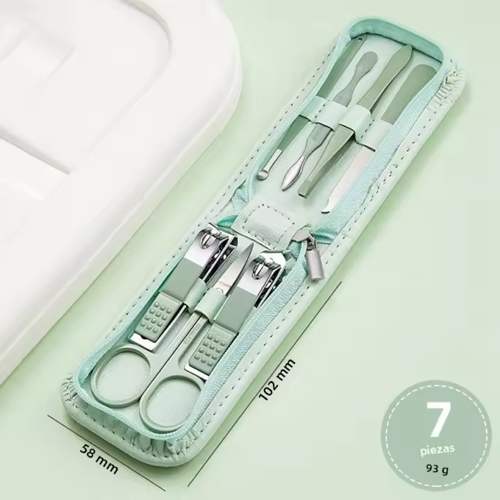 Nuevo Set De Cortauñas De Acero Inoxidable Con Bolsa De Cremallera Kit Profesional De Manicura Y Pedicura Regalo De Navidad - 1