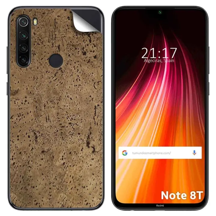 Pegatina de vinilo autoadhesiva con textura de corcho para Xiaomi Redmi Note 8T - 1